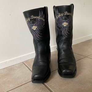 Harley Davidson leather motorcycle riding boots